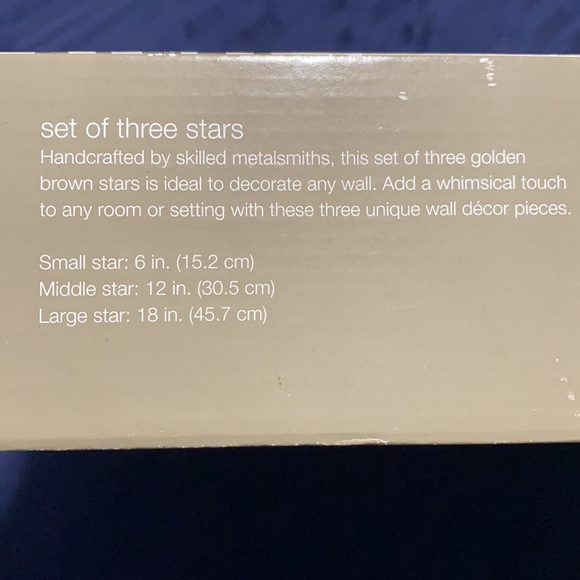 Wall decor-set of 3 Metal stars, Golden brown color (according to packaging). - Picture 4 of 4